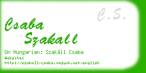 csaba szakall business card
